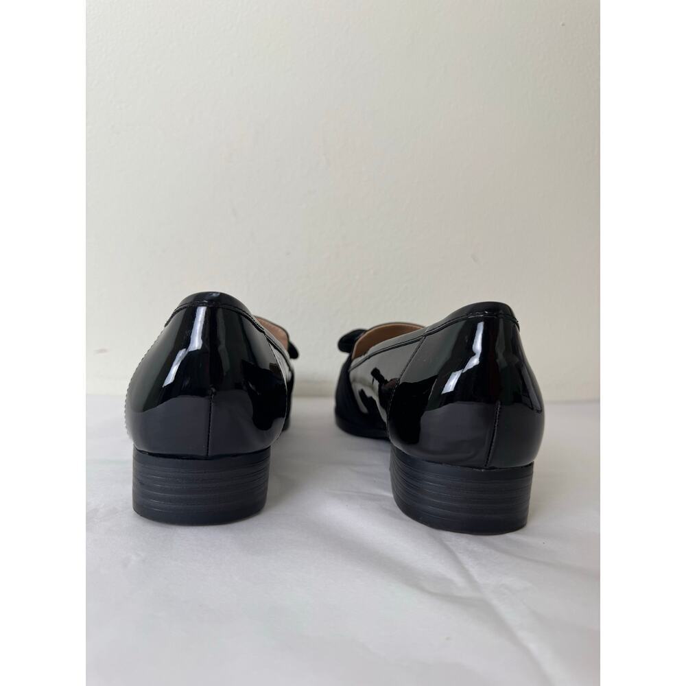 Bandolino Lindio Patent Loafers Grosgrain Bow Black Slip On Shoes 8.5 - Picture 9 of 13